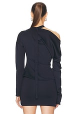 Jade Cropper One Shoulder Top in Dark Navy, view 4, click to view large image.
