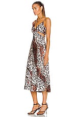 JONATHAN SIMKHAI STANDARD Eliza Slip Dress in Champagne Abstract Leopard, view 3, click to view large image.