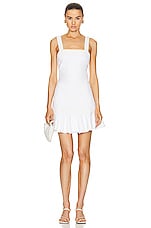 JONATHAN SIMKHAI STANDARD Clara Js Denim Mini Dress in White, view 1, click to view large image.