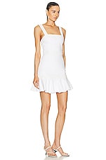 JONATHAN SIMKHAI STANDARD Clara Js Denim Mini Dress in White, view 2, click to view large image.