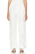 JONATHAN SIMKHAI STANDARD Calista Denim Shirting Utility Pant in White, view 2, click to view large image.