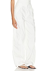 JONATHAN SIMKHAI STANDARD Calista Denim Shirting Utility Pant in White, view 3, click to view large image.