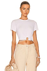 JONATHAN SIMKHAI STANDARD Jayden Crop Top in White, view 1, click to view large image.