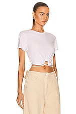 JONATHAN SIMKHAI STANDARD Jayden Crop Top in White, view 2, click to view large image.