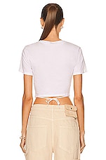 JONATHAN SIMKHAI STANDARD Jayden Crop Top in White, view 3, click to view large image.