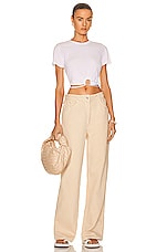 JONATHAN SIMKHAI STANDARD Jayden Crop Top in White, view 4, click to view large image.