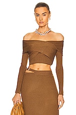 JONATHAN SIMKHAI STANDARD Darla Top in Chocolate, view 1, click to view large image.