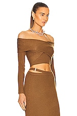 JONATHAN SIMKHAI STANDARD Darla Top in Chocolate, view 2, click to view large image.