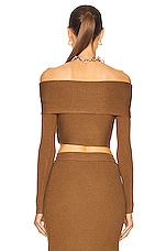 JONATHAN SIMKHAI STANDARD Darla Top in Chocolate, view 4, click to view large image.
