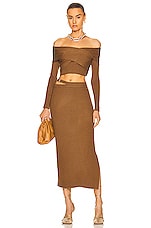 JONATHAN SIMKHAI STANDARD Darla Top in Chocolate, view 5, click to view large image.