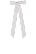 Jennifer Behr Dolly Bow Barrette in White, view 2, click to view large image.