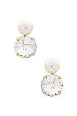 Jennifer Behr Demi Earring in Crystal Antique Gold, view 1, click to view large image.