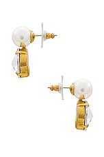 Jennifer Behr Demi Earring in Crystal Antique Gold, view 2, click to view large image.