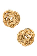 Jennifer Behr Elaina Stud Earrings in Gold, view 1, click to view large image.
