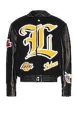Jeff Hamilton Lakers Jacket in Black, view 1, click to view large image.