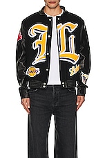 Jeff Hamilton Lakers Jacket in Black, view 6, click to view large image.