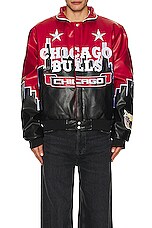 Jeff Hamilton Skyline Chicago Bulls Jacket in Red, view 4, click to view large image.