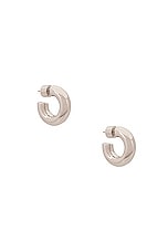 Jennifer Fisher Samira Micro Huggie Earrings in Silver, view 1, click to view large image.