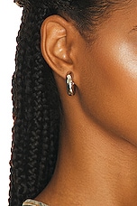 Jennifer Fisher Samira Micro Huggie Earrings in Silver, view 2, click to view large image.
