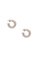 Jennifer Fisher Samira Micro Huggie Earrings in Silver, view 3, click to view large image.