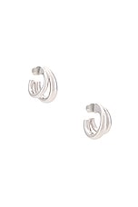 Jennifer Fisher Natasha &amp; Lilly Double Huggie Earrings in Silver, view 1, click to view large image.