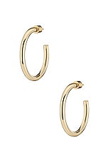 Jennifer Fisher Walk Huggie Earrings in Yellow Gold, view 1, click to view large image.