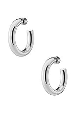 Jennifer Fisher Samira Mini Hoop Earrings in Silver, view 1, click to view large image.