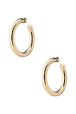 Jennifer Fisher Samira Baby Hoop Earrings in Yellow Gold, view 1, click to view large image.