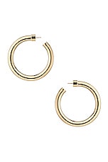 Jennifer Fisher Samira Baby Hoop Earrings in Yellow Gold, view 2, click to view large image.
