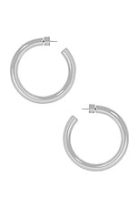 Jennifer Fisher Samira Baby Hoop Earrings in Silver, view 1, click to view large image.