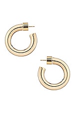 Jennifer Fisher Samira Huggie Earrings in 10k Yellow Gold Plated Brass, view 2, click to view large image.