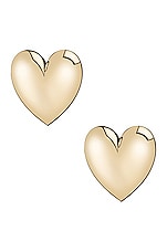 Jennifer Fisher Puffy Heart Earrings in 10k Yellow Gold Plated Brass, view 1, click to view large image.