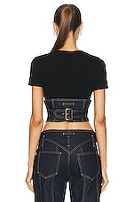 Jean Paul Gaultier Laced Denim Waist Corset in Indigo, view 3, click to view large image.