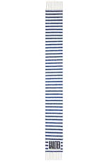 Jean Paul Gaultier Mariniere Scarf in White & Blue, view 2, click to view large image.