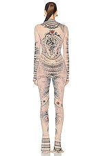 Jean Paul Gaultier Printed Soleil High Neck Jumpsuit in Nude, Blue, & Red, view 3, click to view large image.