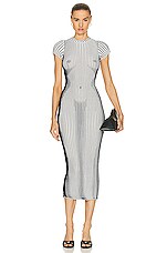 Jean Paul Gaultier Trompe L'oeil Short Sleeve Long Dress in