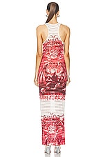 Jean Paul Gaultier Diablo Devored Long Dress in White & Red, view 4, click to view large image.