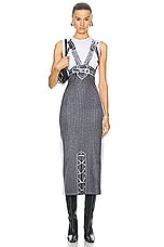 Jean Paul Gaultier Madonna Trompe L'oeil Long Dress in White & Black, view 1, click to view large image.