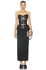 Jean Paul Gaultier Mix Buckle Long Dress in Black, view 1, click to view large image.