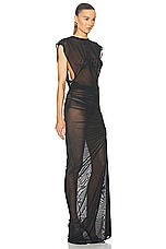 Jean Paul Gaultier Sequins Gaultier Mesh Long Dress in Black, view 2, click to view large image.