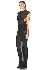 Jean Paul Gaultier Sequins Gaultier Mesh Long Dress in Black, view 3, click to view large image.