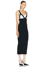 Jean Paul Gaultier Bicolor Long Dress in White & Black, view 2, click to view large image.
