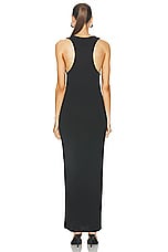 Jean Paul Gaultier Overall Buckle Ribbed Dress in Black, view 3, click to view large image.