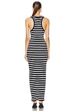 Jean Paul Gaultier Ribbed Mariniere Long Dress in Black & White, view 3, click to view large image.