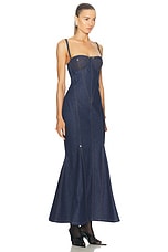 Jean Paul Gaultier Mermaid Denim Dress in Indigo, view 2, click to view large image.