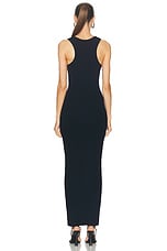 Jean Paul Gaultier Ribbed Mariniere Mesh Layer Long Dress in Navy, White, & Black, view 4, click to view large image.