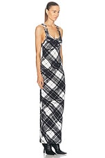 Jean Paul Gaultier Tartan Tank Top Long Dress in Black, Grey, & White, view 2, click to view large image.