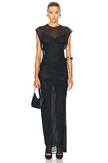 ワンピース JeanPaul GAULTIER FW25 Flocked dress (2503WDR046M001 00) Jean Paul Gaultier Velvet Flock Long Dress in Black | FWRD