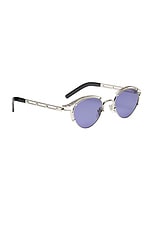 Jean Paul Gaultier Sourcil Sunglasses in Silver, view 2, click to view large image.