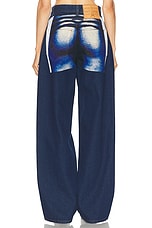 Jean Paul Gaultier Body Mariniere Denim Printed Straight Leg in Indigo, Light Blue, & Black, view 4, click to view large image.